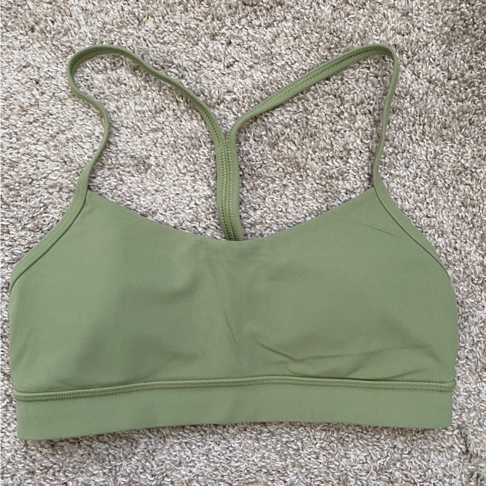 Lululemon Vista Green Flow Y Sports Bra